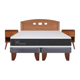 Cama Europea Cic Ortopedic / 2 Plazas / Base Dividida  + Set De Maderas