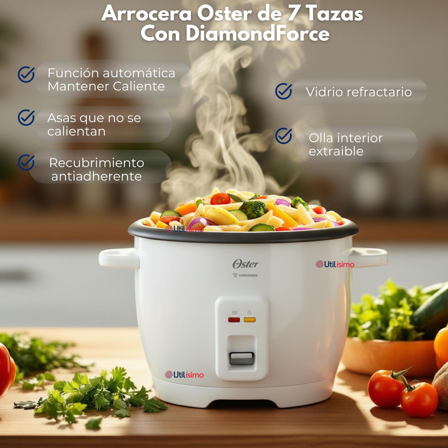 Arrocera Oster De 7 Tazas, Con Diamondforce, Ckstrcb7dfwht image number 1.0
