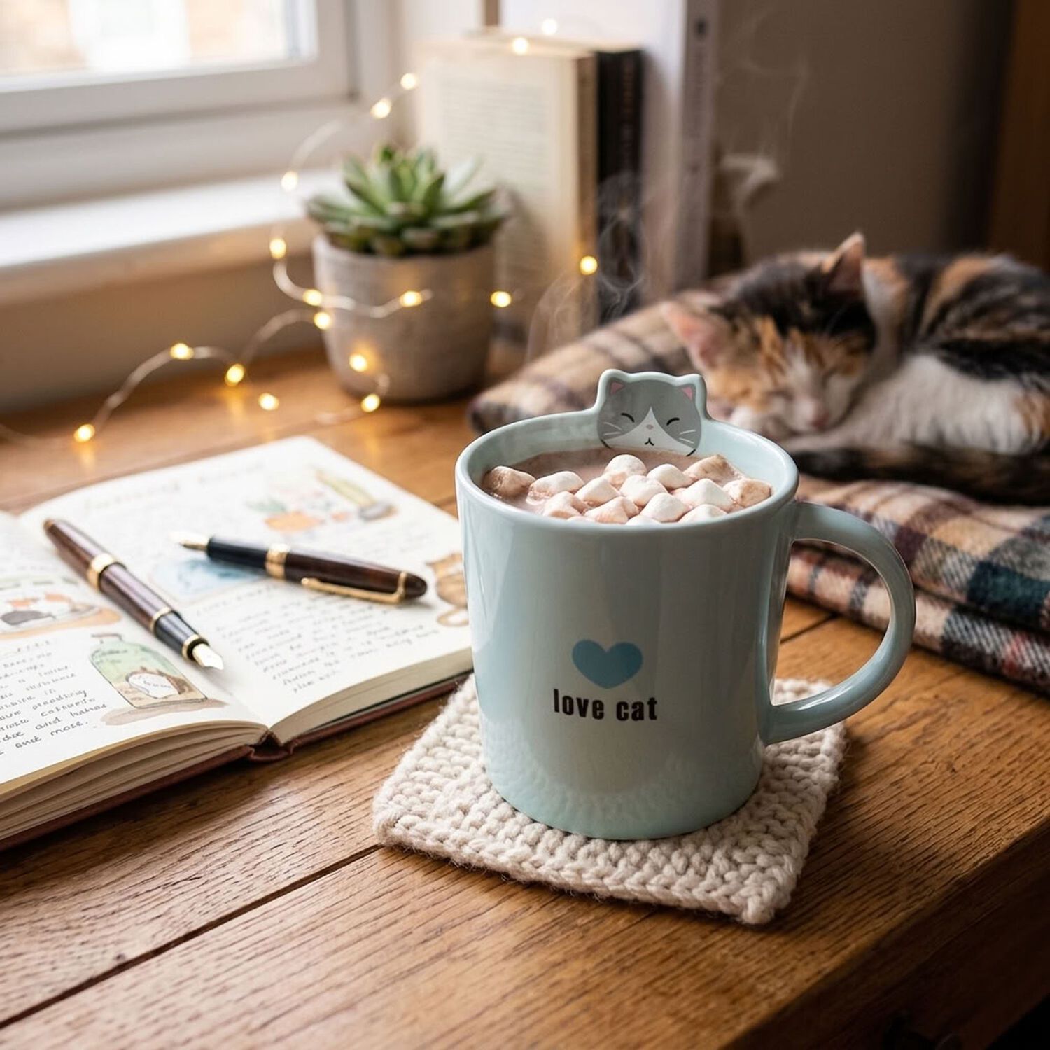 Taza Cer&aacute;mica Gatito Love Cat Kawaii image number 2.0