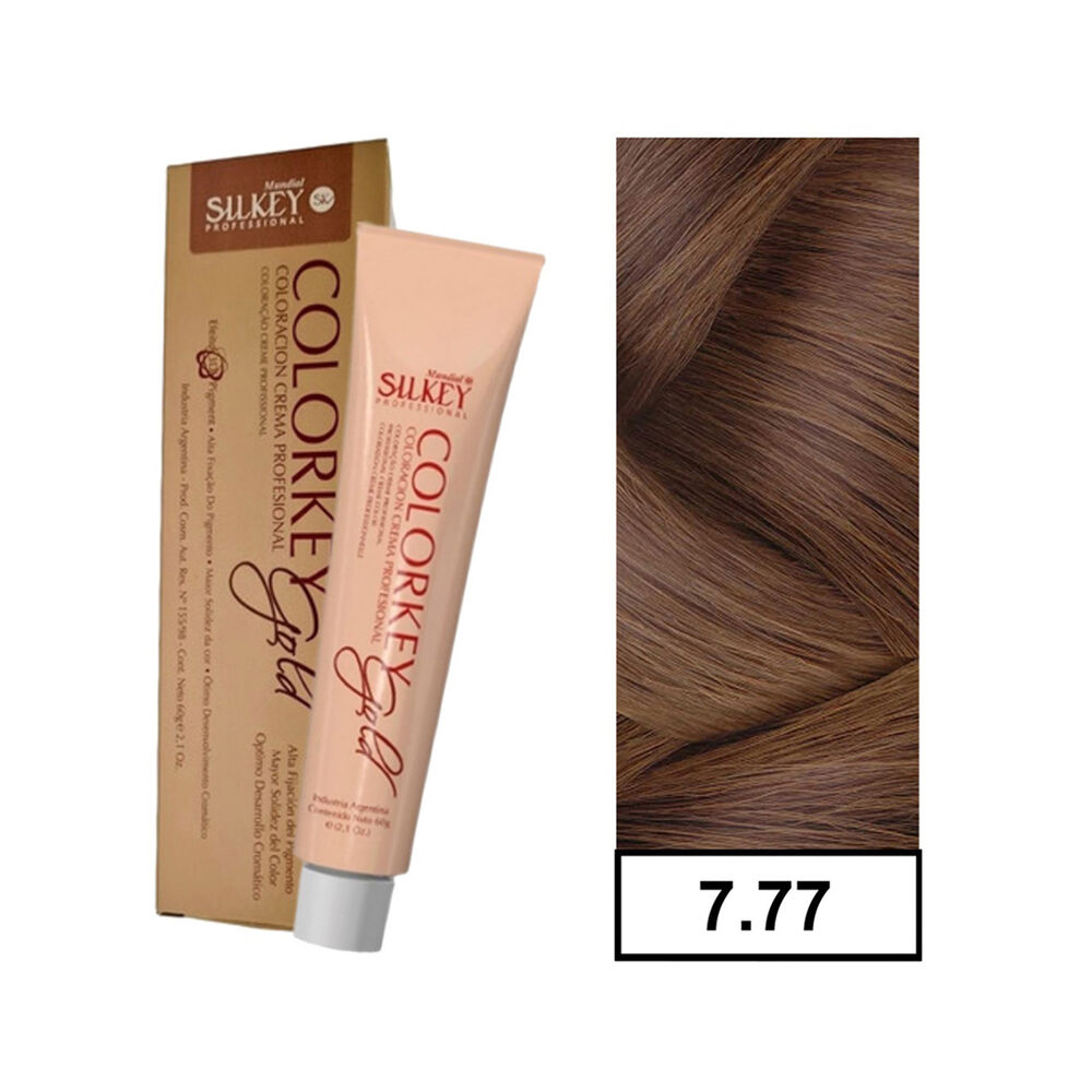 Colorkey Gold - Tintura Permanente Efecto 3d Pigment 60gr + Oxidante - 7.77 Rubio Mediano Marrón Profundo image number 0.0