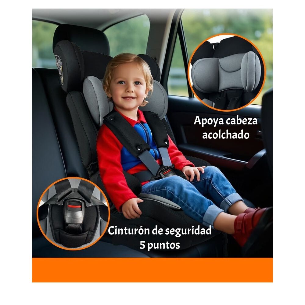 Silla De Auto Butaca 9-36kg 12 A&ntilde;os Gris Ra-e Lubabycas image number 4.0