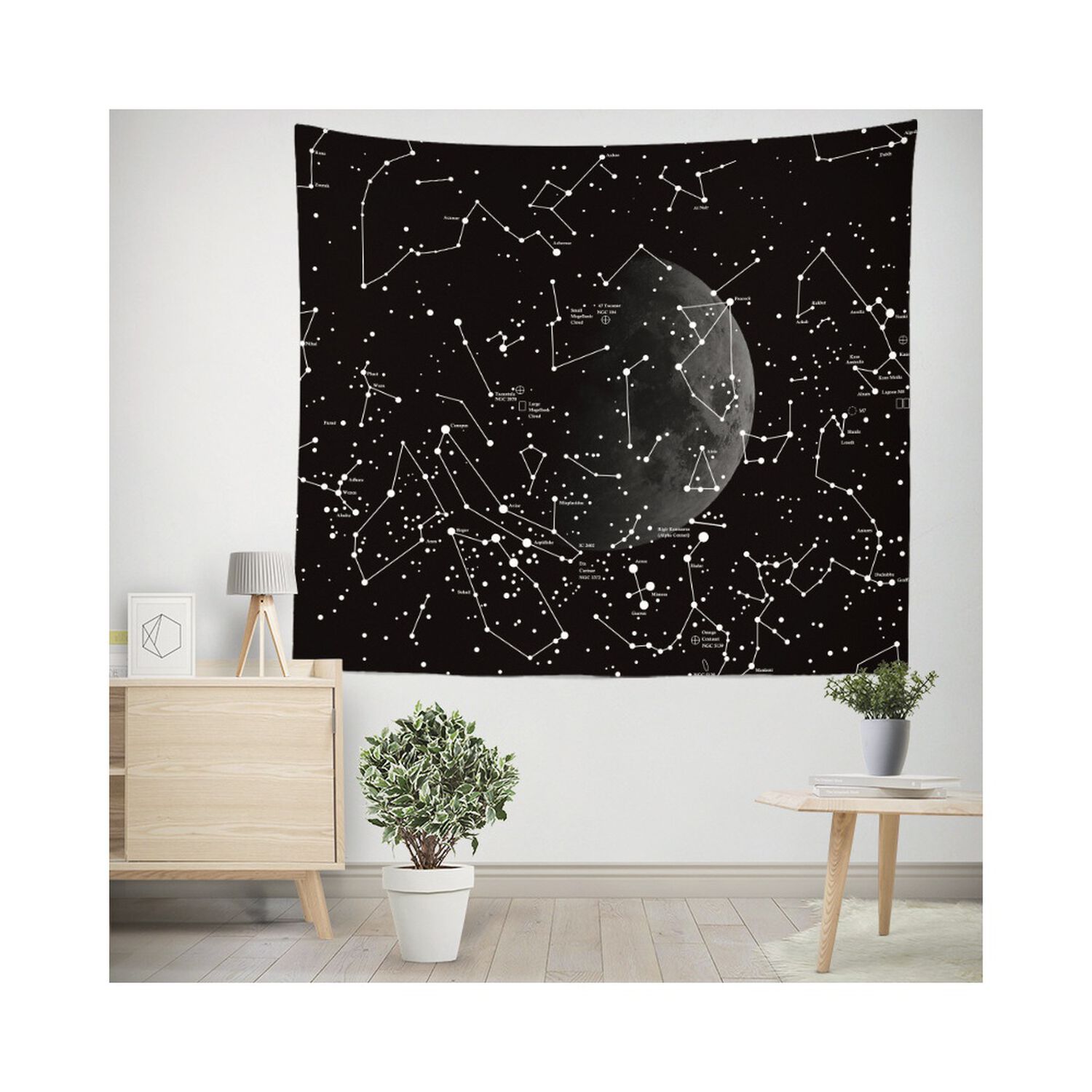 Tapiz Constelaci&oacute;n Astros Lunares Decoraci&oacute;n 60x60 image number 3.0