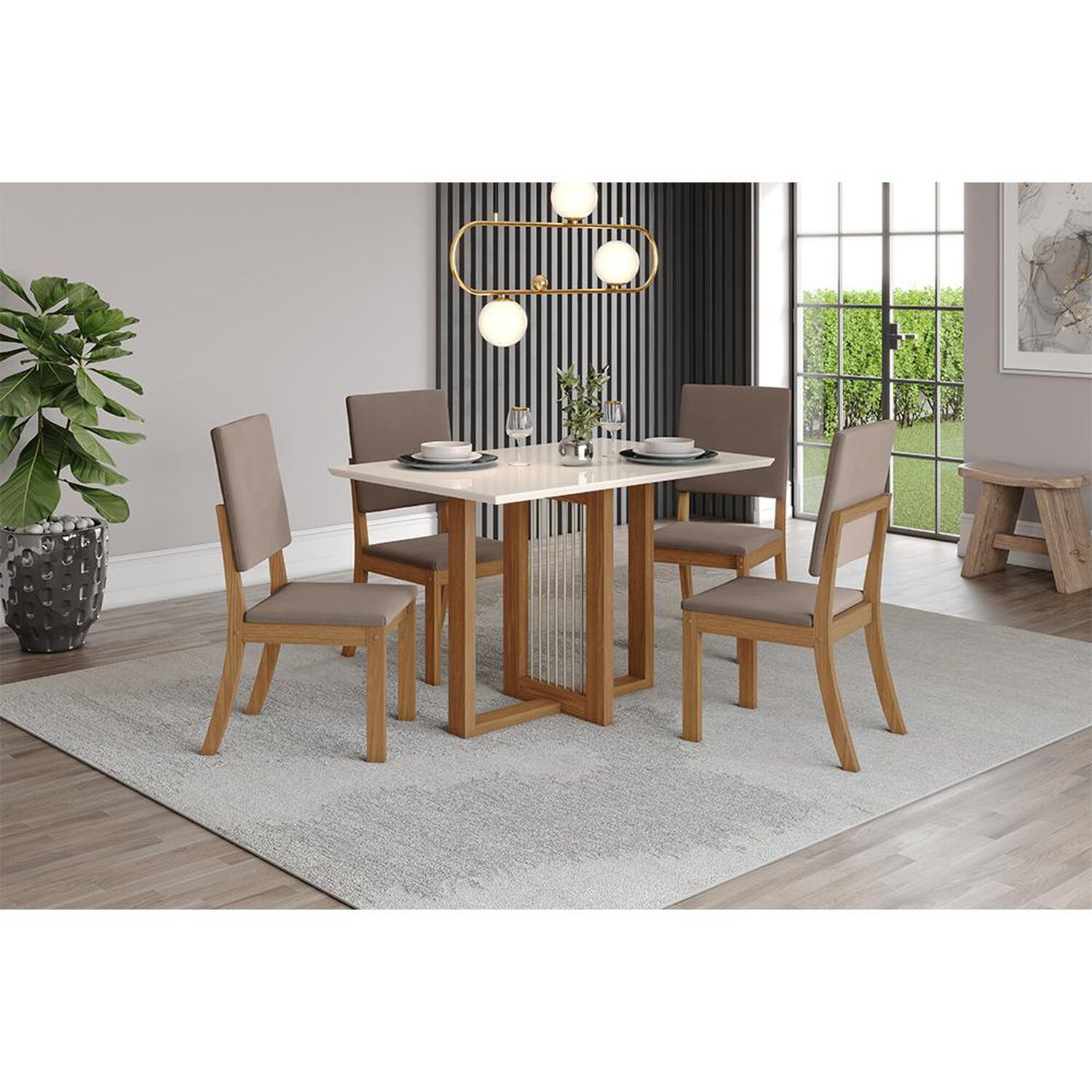 Juego De Comedor Home Mobili Lana / 4 Sillas image number 4.0