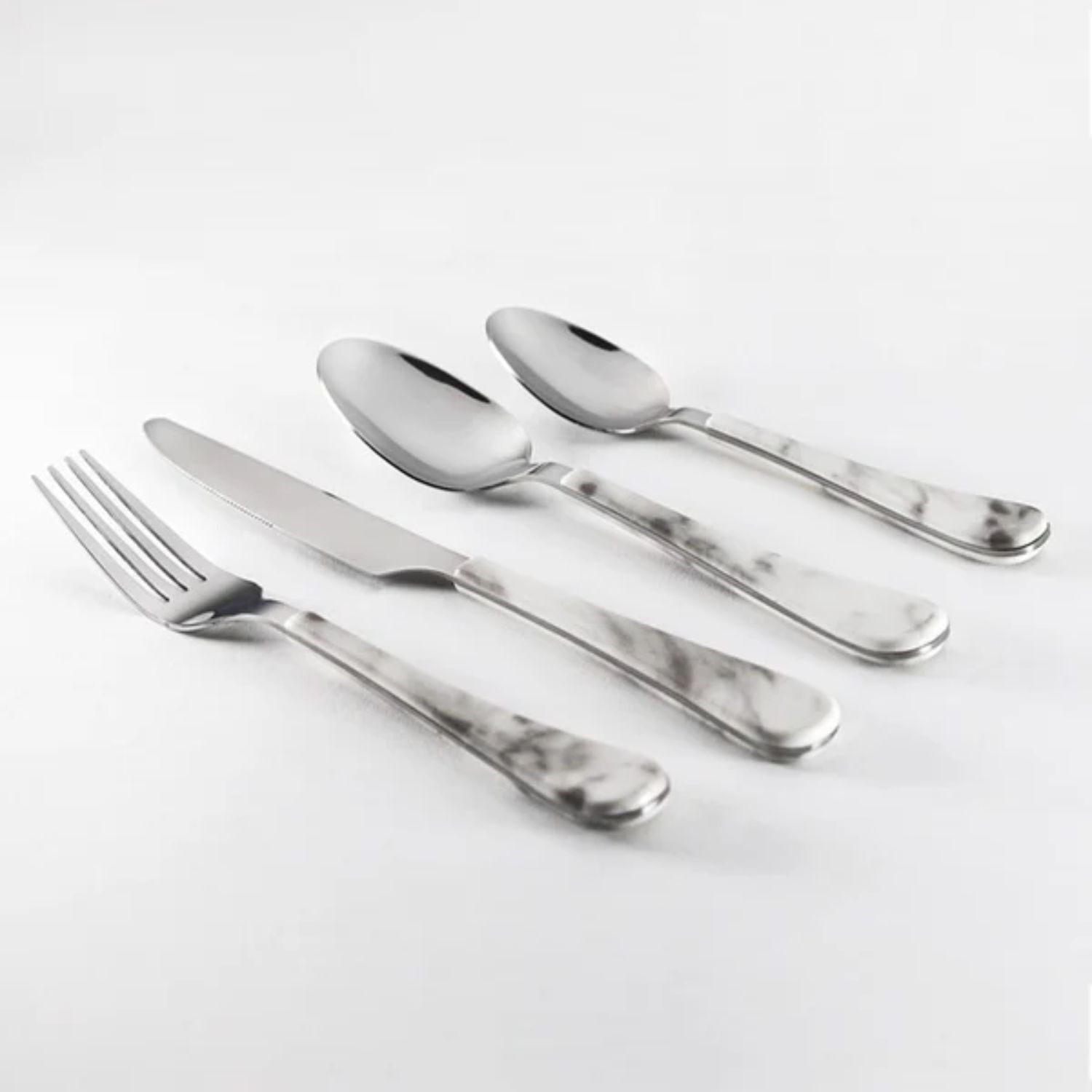 Set Cubiertos 24 Piezas Krons Smoke Marble Marmol image number 1.0