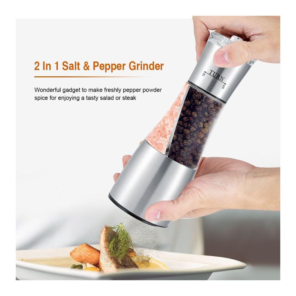 Molinillo De Pimienta De Acero Inoxidable Doble Para Cocina image number 1.0