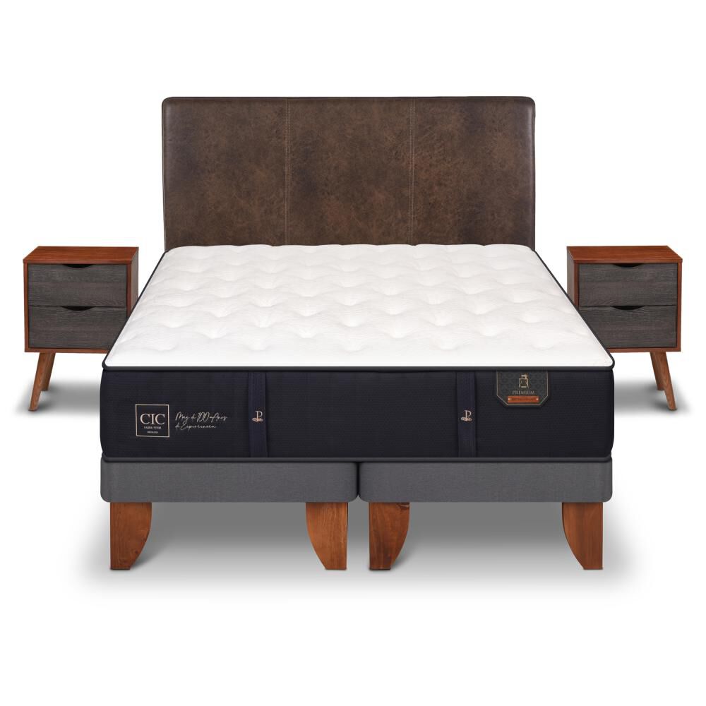 Cama Europea Cic Premium / King / Base Dividida + Set De Maderas image number 0.0