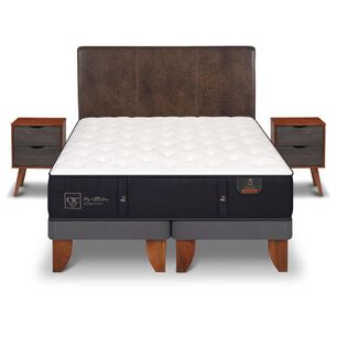 Cama Europea Cic Premium / King / Base Dividida + Set De Maderas