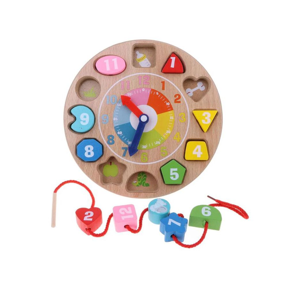 Reloj De Encaje De Madera Juguete Para Niños image number 3.0