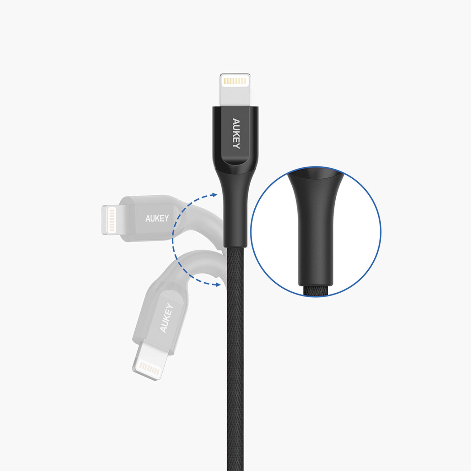 Aukey Cable Kevlar Usb-a A Lightning 2m Negro image number 2.0