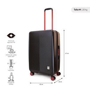 Maleta Mediana 20k Slay Negra Con Rojo Penguin