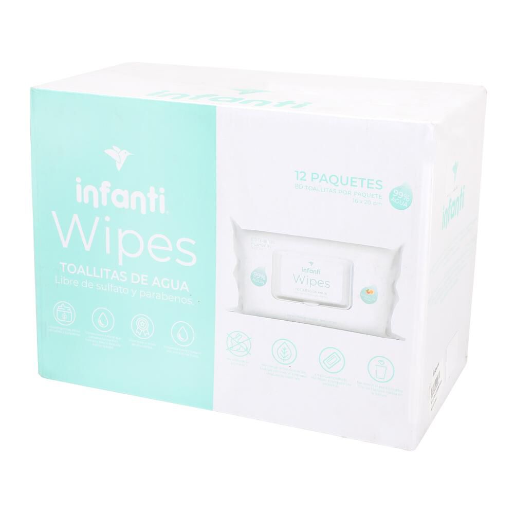 Caja 12 Paquetes De Toallitas De Agua Baby Wipes Infanti image number 2.0