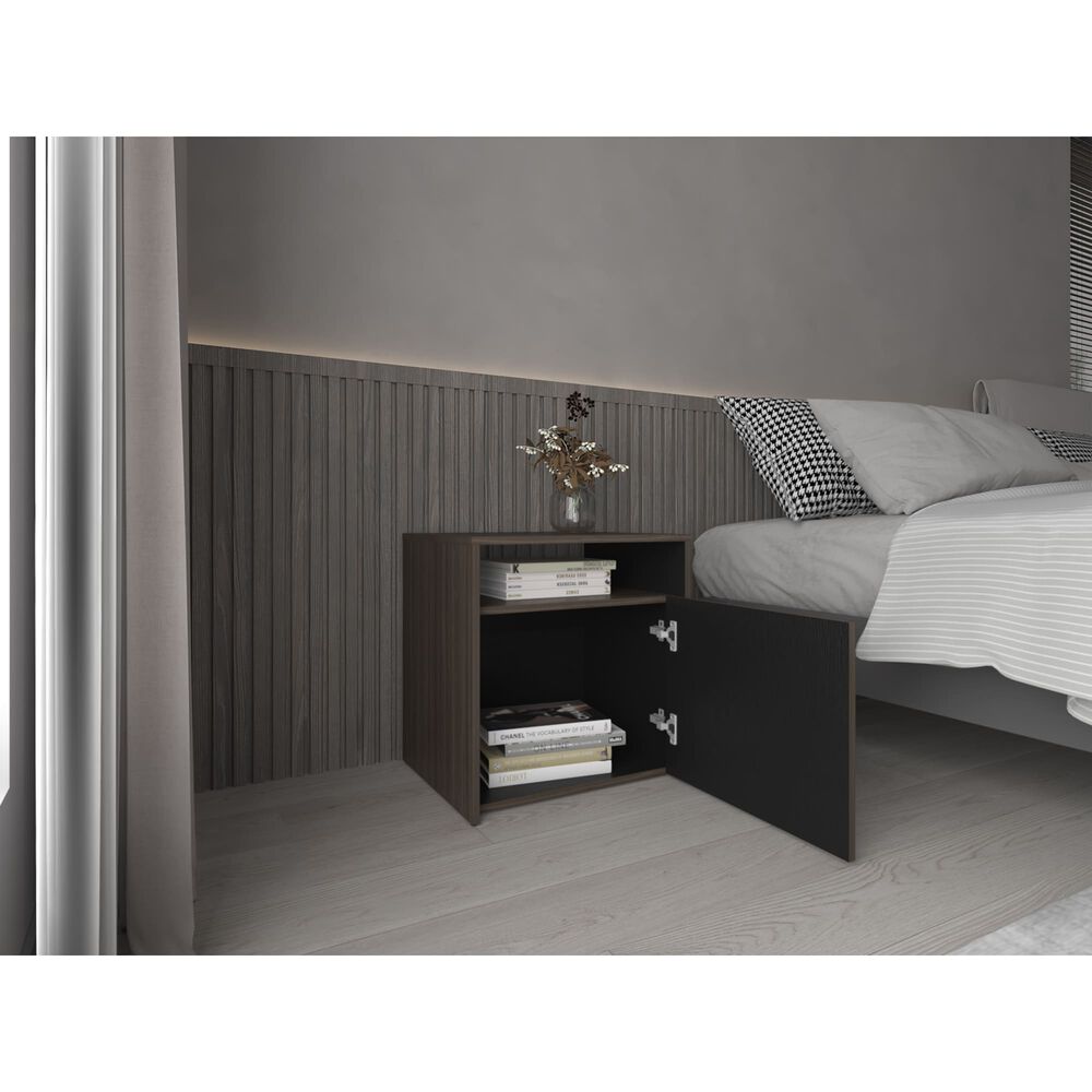 Velador Con 1 Puerta 54,1x52x42,3 Cm Café Y Negro image number 5.0