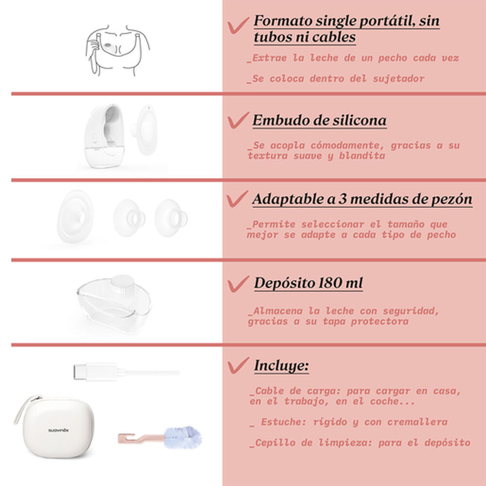 Extractor De Leche Manos Libres Suavinex image number 4.0