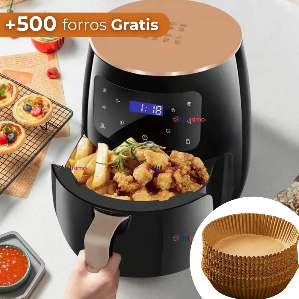 Freidora De Aire + 500 Forros Antiadherente Capacidad 6 Litros 2400w De Potencia image number 1.0