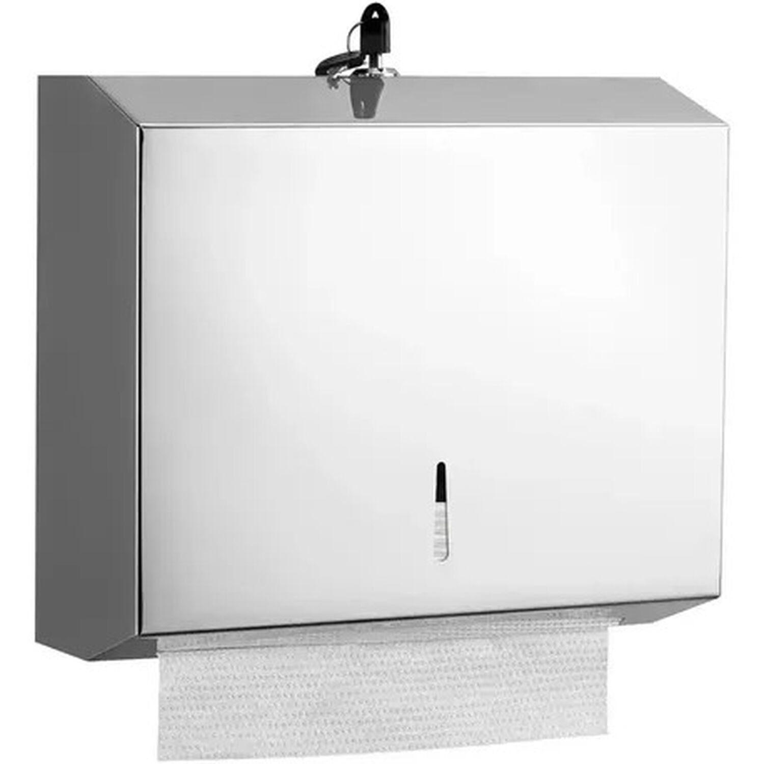 Dispensador De Toalla Interfoliadas De Acero Inoxidable Con Llaves Marca Taumm image number 1.0