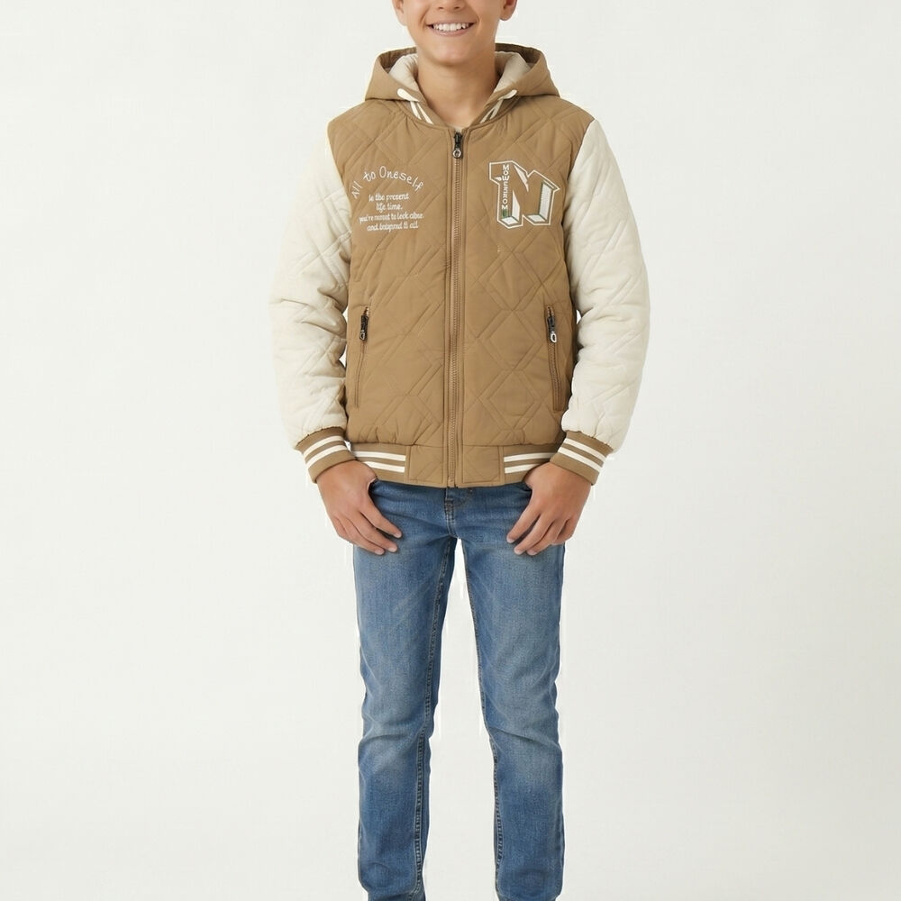 Chaqueta Varsity Bomber Acolchada Capucha Urbana Desmontable image number 0.0