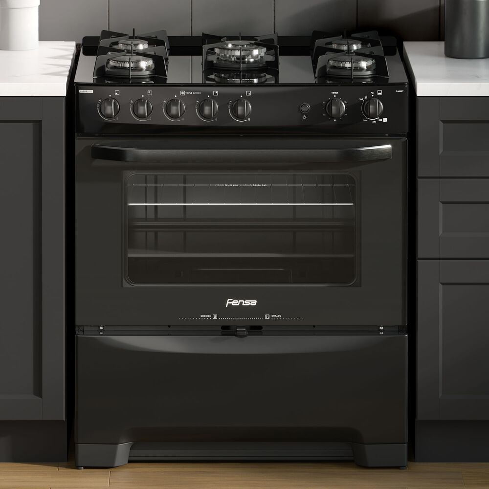 Cocina A Gas 5 Platos Fensa Vaporbake F 6000 T Negra image number 3.0
