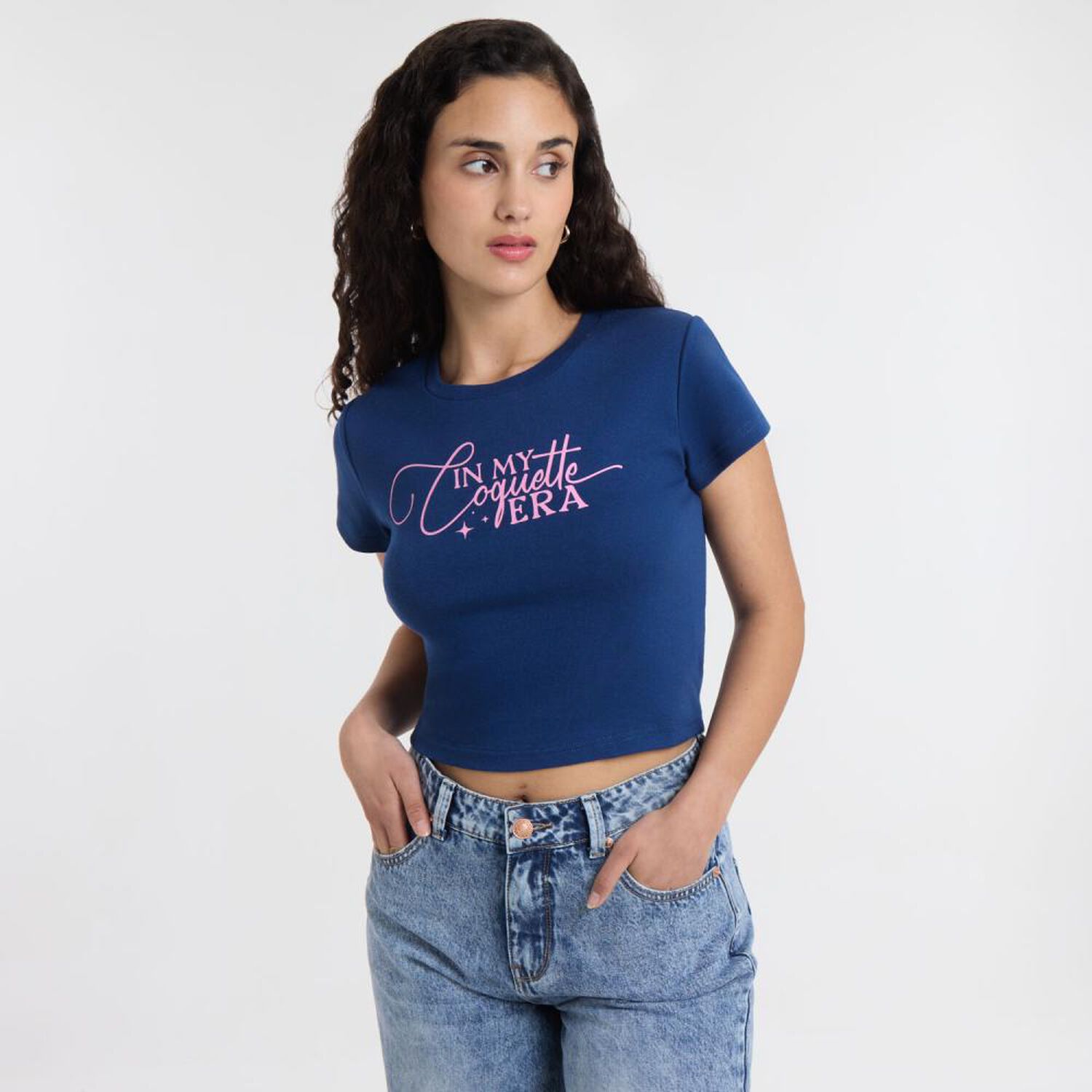 Polera Print Coquette Manga Corta Cuello Redondo Mujer Freedom image number 0.0