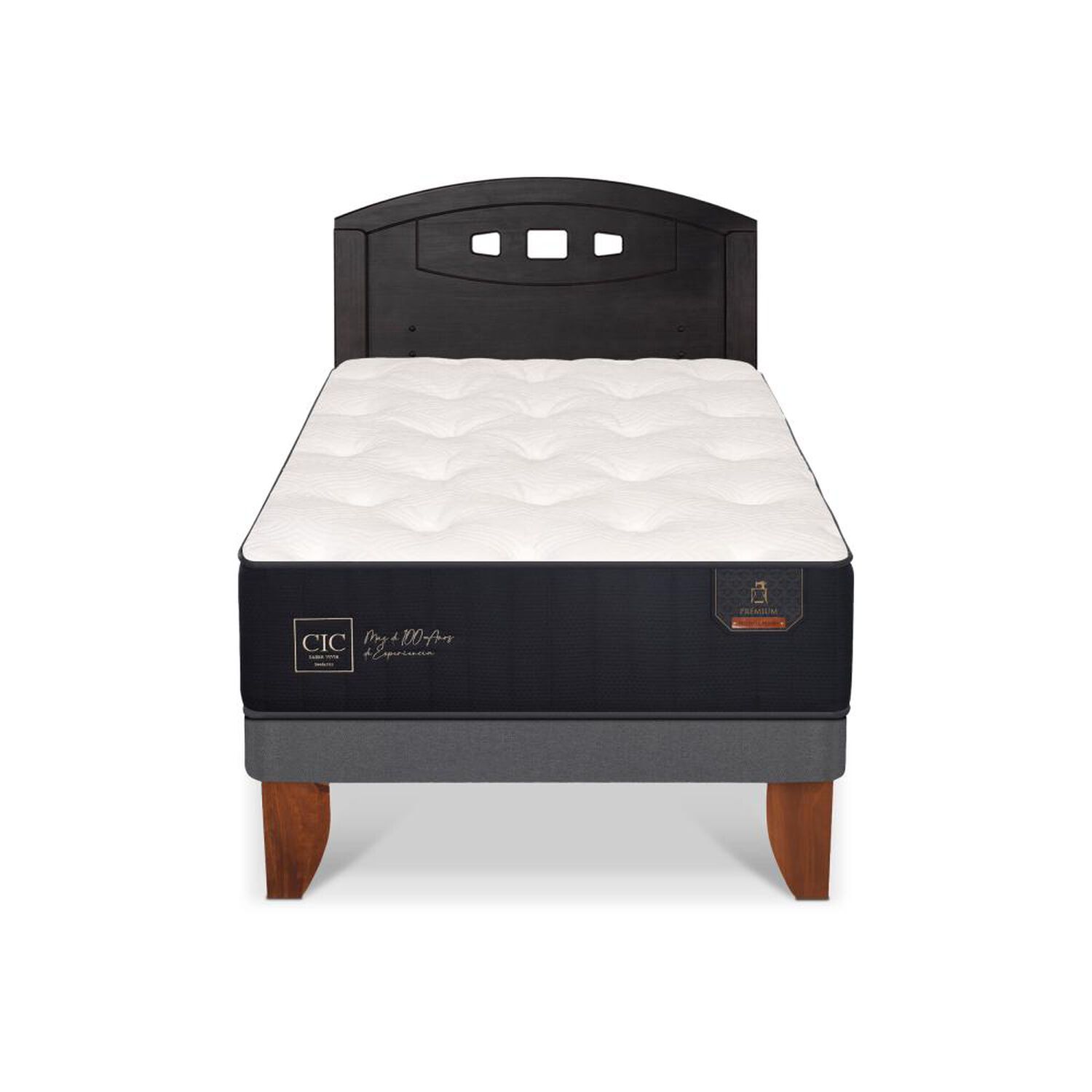 Cama Europea Cic Linea Premium / 1.5 Plazas / Base Normal + Respaldo image number 0.0