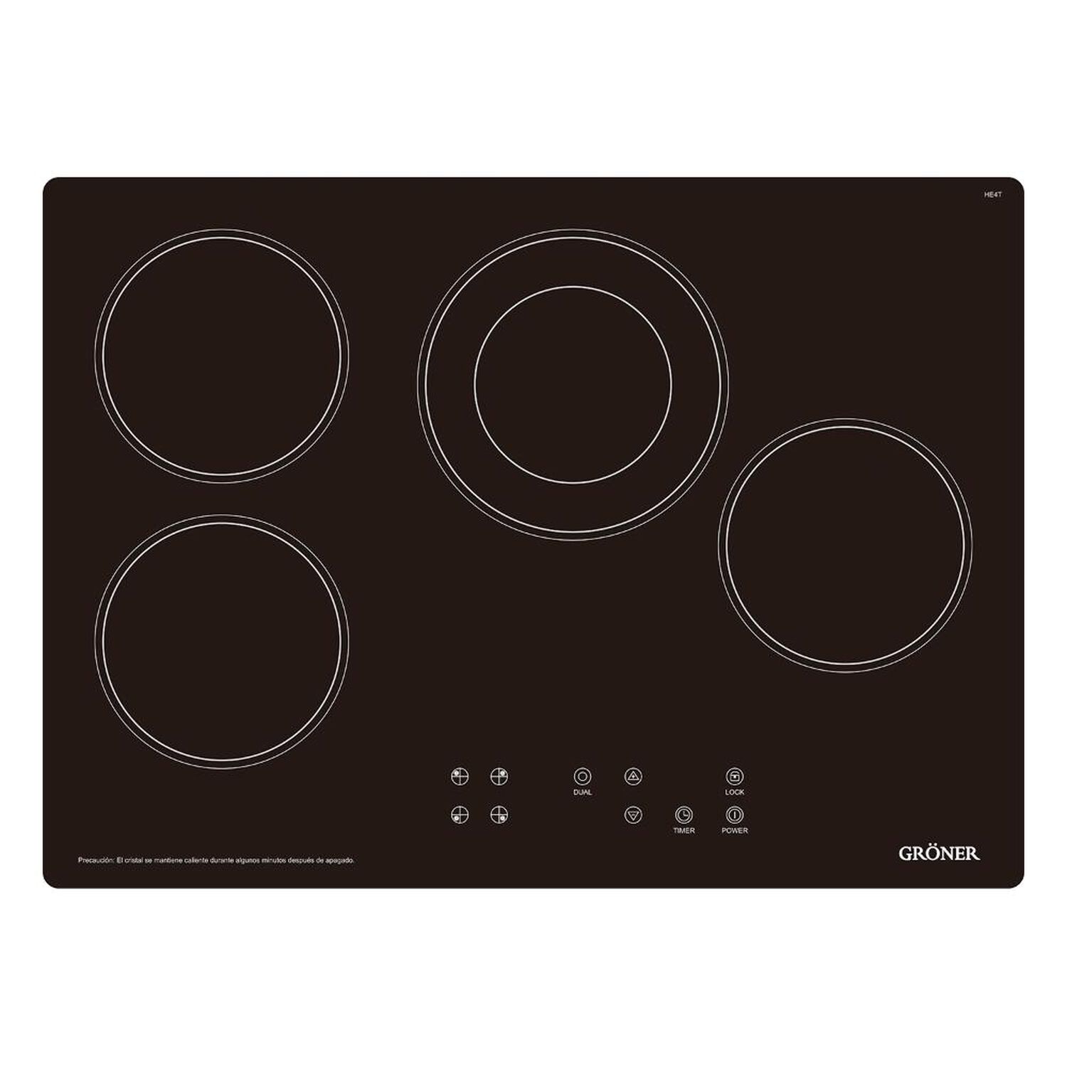 Encimera Vitrocer&aacute;mica Gr&ouml;ner Touch Dual 4q image number 0.0
