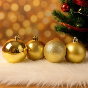 4 Bambalinas Esferas Navideñas Dorado 12cm Decoracion Navidad 4 Bambalinas Esferas Navideñas Dorado 12cm Decoracion Navidad