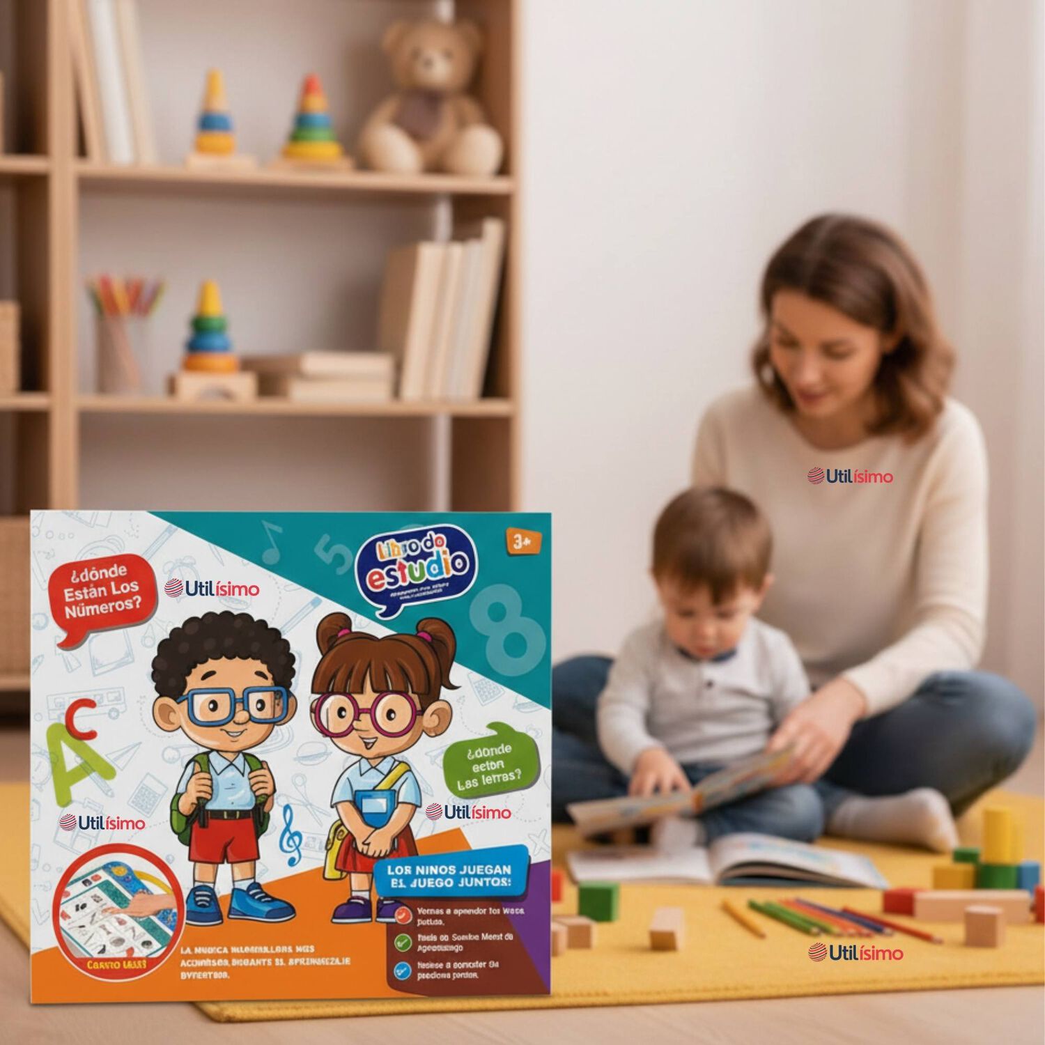 Libro Did&aacute;ctico Interactivo Aprendizaje Biling&uuml;e Juguete Para Ni&ntilde;os image number 0.0