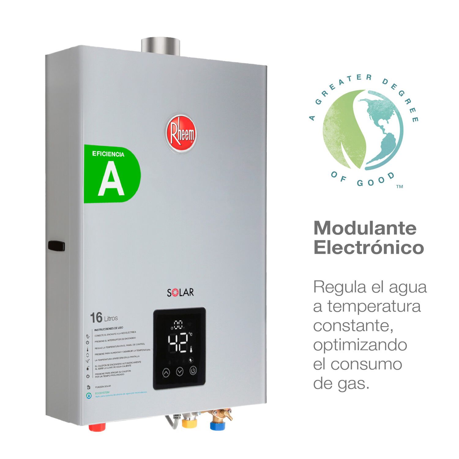 Calefont 16 Litros Gas Natural Tiro Forzado Rheem image number 3.0