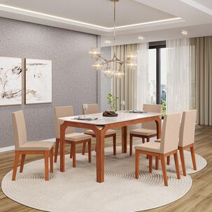 Juego De Comedor Vekkahome Marina Suzy / 6 Sillas