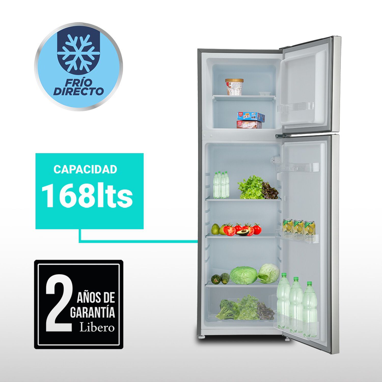 Refrigerador Top Mount Frio Directo 168 Lts Lrt-200dfi Inox image number 8.0