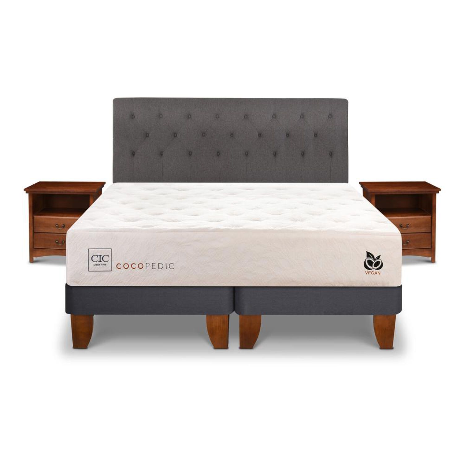 Cama Europea Cic Cocopedic / King / Base Dividida + Set De Maderas image number 0.0