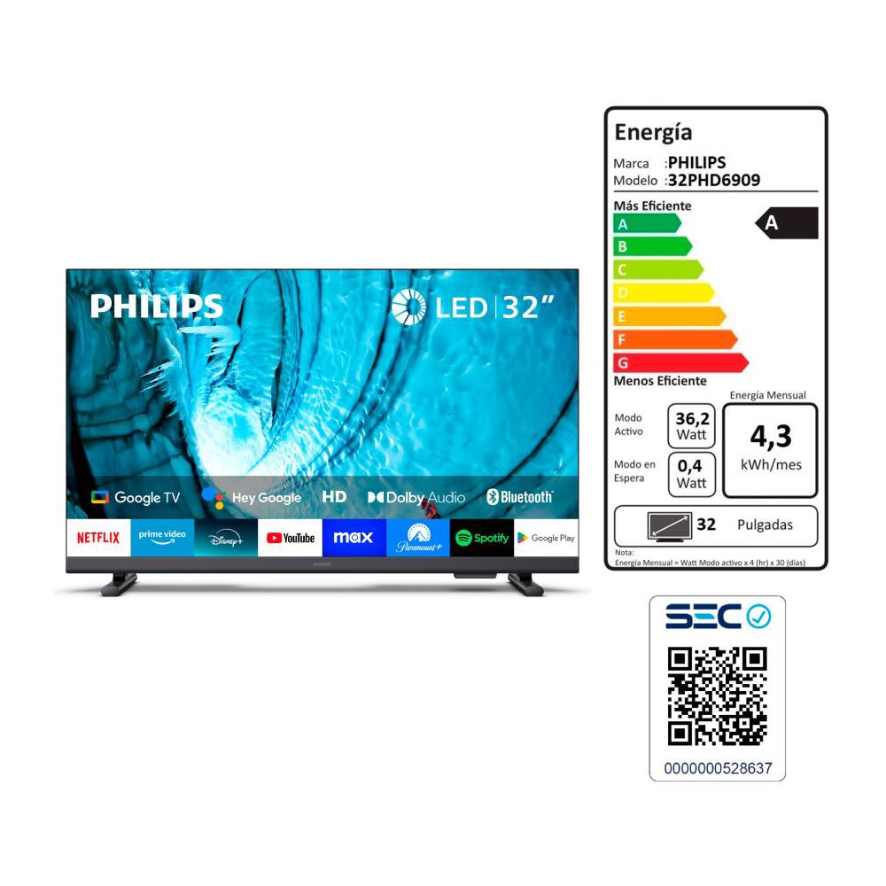 Led 32" Philips 32PHD6909 / HD / Smart TV image number 5.0