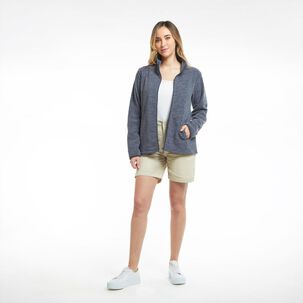 Polerón Básico Melange Cuello Redondo Mujer Geeps Polerón Básico Melange Cuello Redondo Mujer Geeps