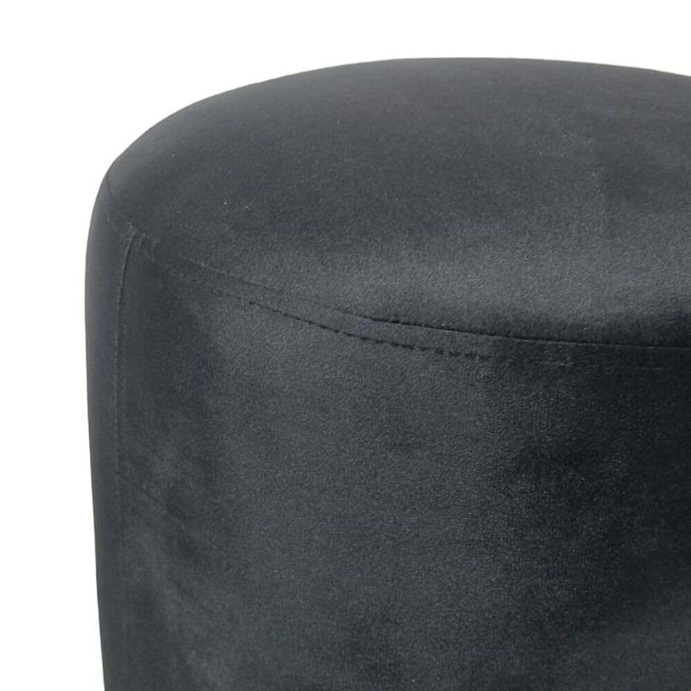 Pouf Redondo Felpa Negra image number 2.0