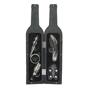 Set Vino Sacacorchos Accesorios Elegantes Botella Negra
