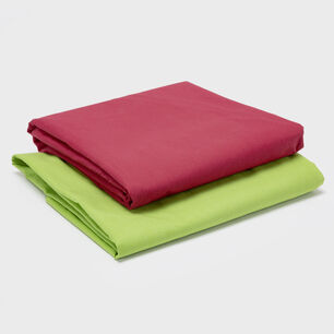 Pack 2 Sabanas Unicolor Arthome Verde + Roja 1 Plaza 144 Hilos