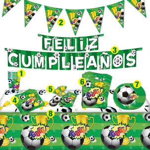 Set Cumpleaños Futbol Para 6 Personas Big Party