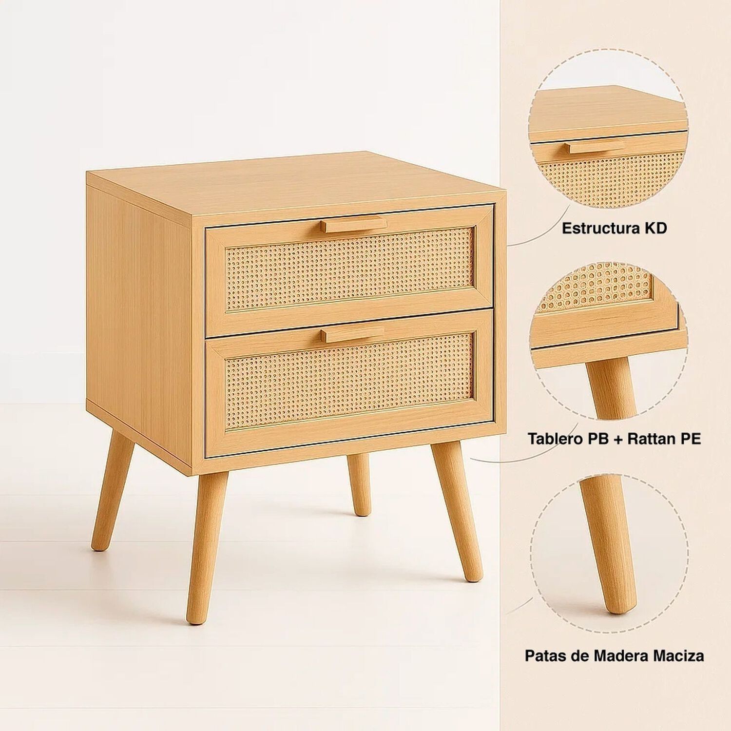 Velador Eames Mesh Doble 40x55 - Madera Clara image number 4.0