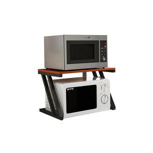 Estante Organizador Microondas Madera Negro/cafe 38x57x38 Cm