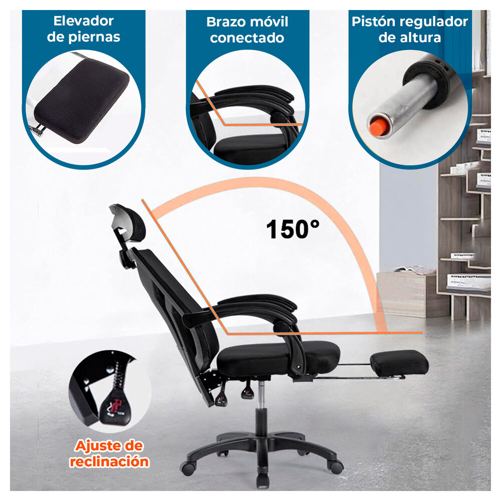 Silla De Oficina Ergon&oacute;mica Reclinable Con Respaldo Alto image number 1.0