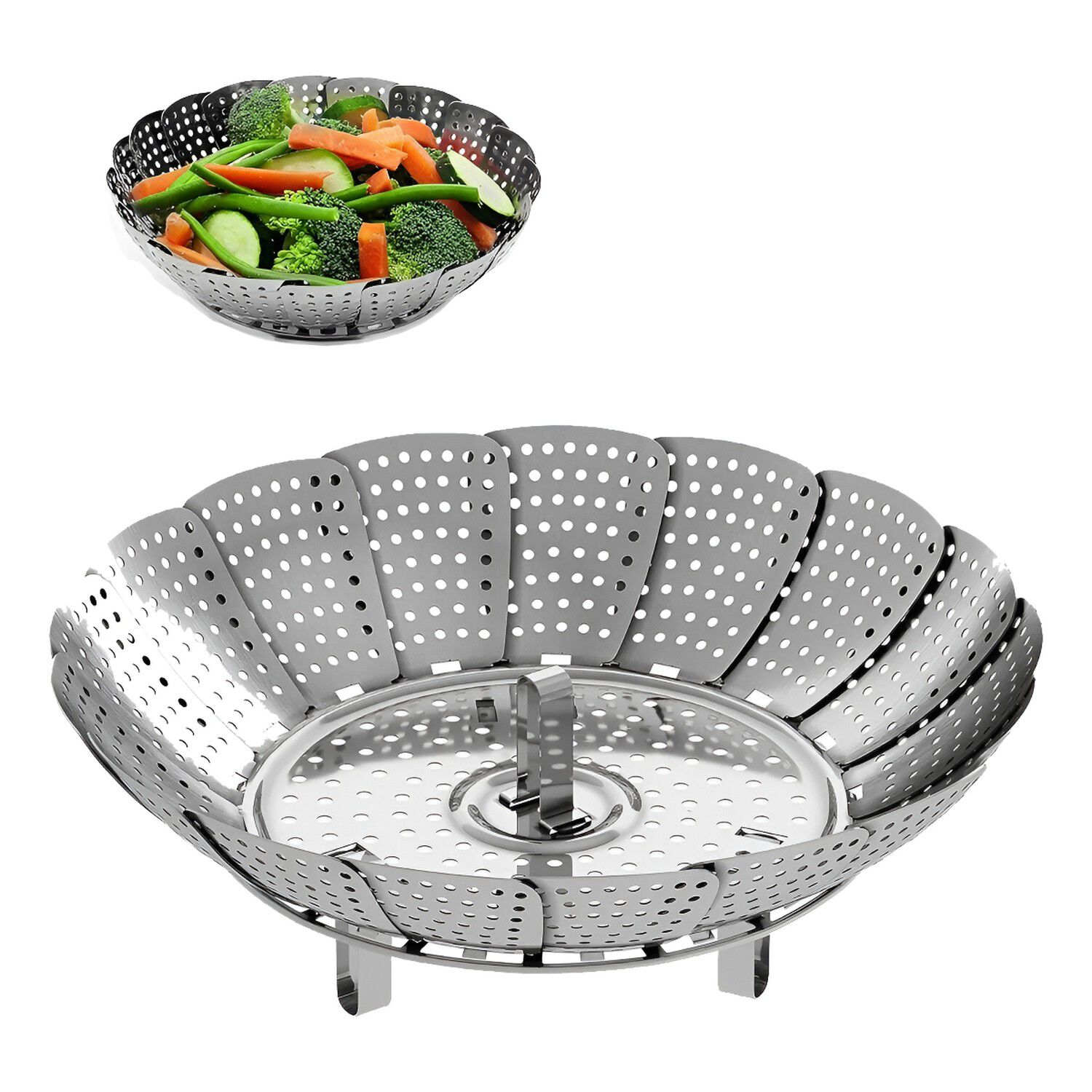 Vaporera Plegable Acero Inoxidable 21cm Cocina Saludable image number 0.0