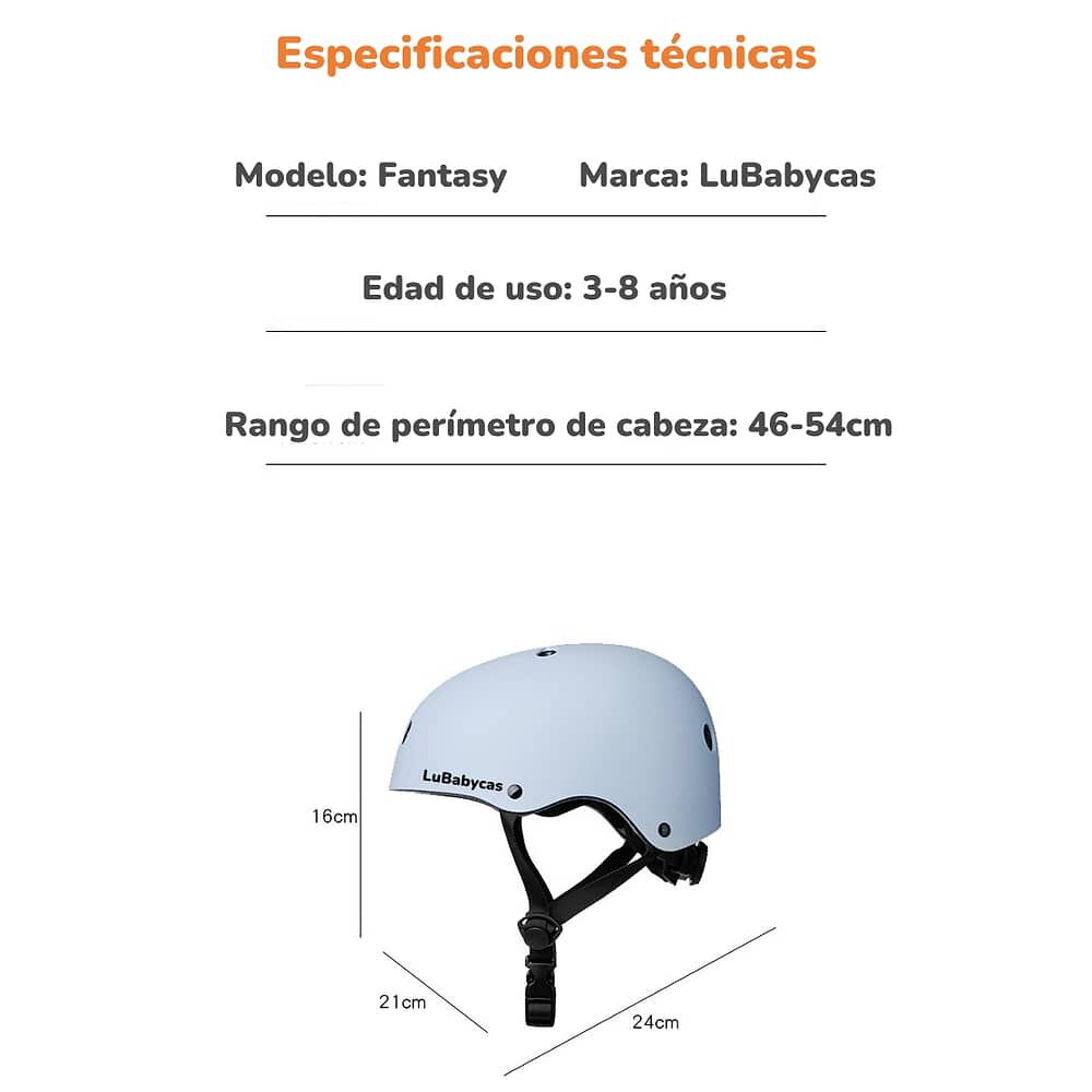 Casco Infantil Bicicleta Regulable Fantasy Blanco Lubabycas image number 5.0
