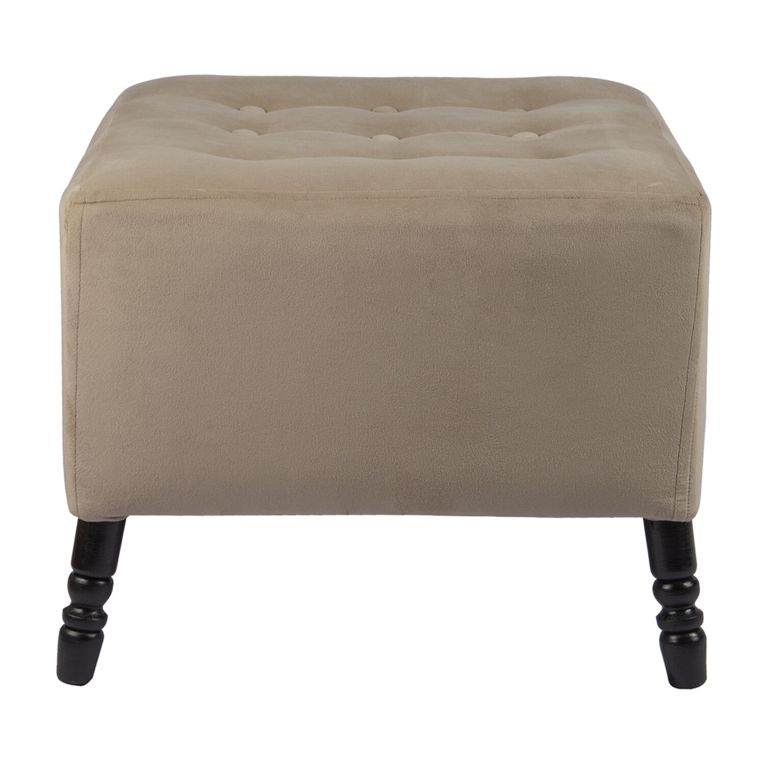 Pouf Alejandro Beige Felpa 54x54x44 Cm M&aacute;xima Design image number 2.0