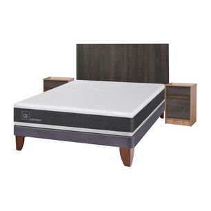 Cama Europea Cic New Ortopedic / 2 Plazas / Base Normal + Set De Maderas