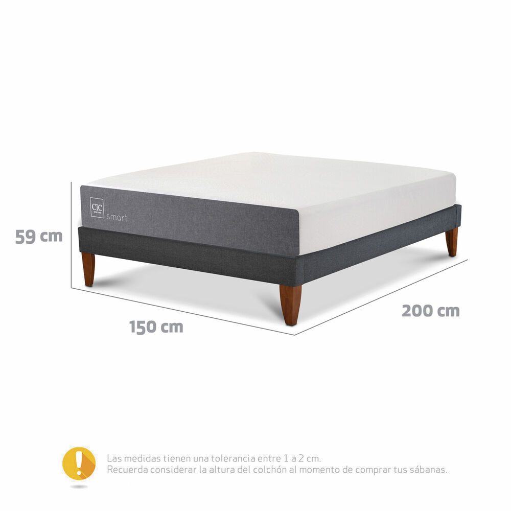 Cama Europea Cic Smart / 2 Plazas / Base Normal image number 2.0