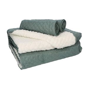 Quilt Andes Sherpa Liso Verde 2 Plazas
