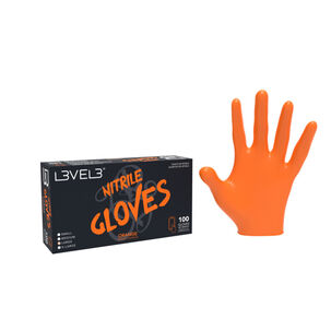 Guantes Level 3 De Nitrilo Color Naranja Talla L