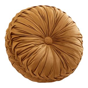 Cojin Redondo De Terciopelo Decorativo Elegante 37cm Naranja Crt-4