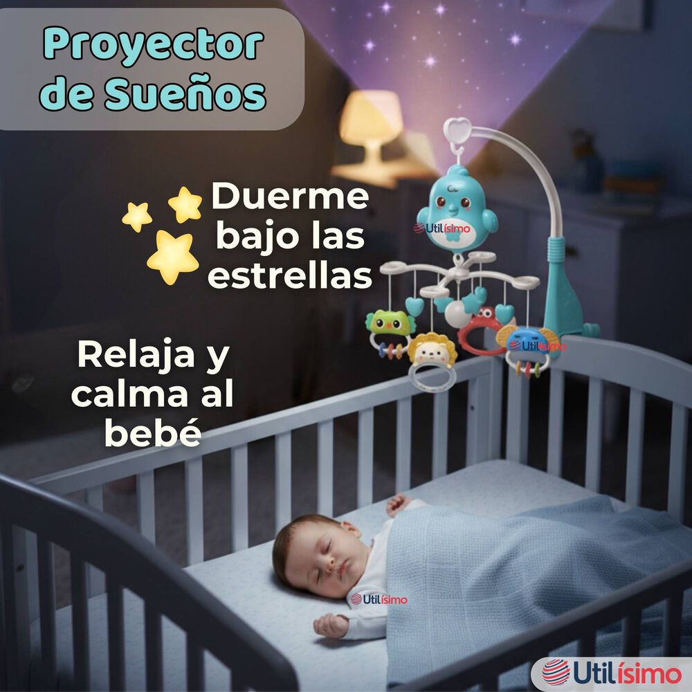M&oacute;vil Giratorio Musical Proyector Beb&eacute; Ni&ntilde;o Azul image number 6.0