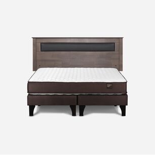 Cama Europea Rosen Ergo T New / 2 Plazas / Base Dividida  + Respaldo Ferrara Gris