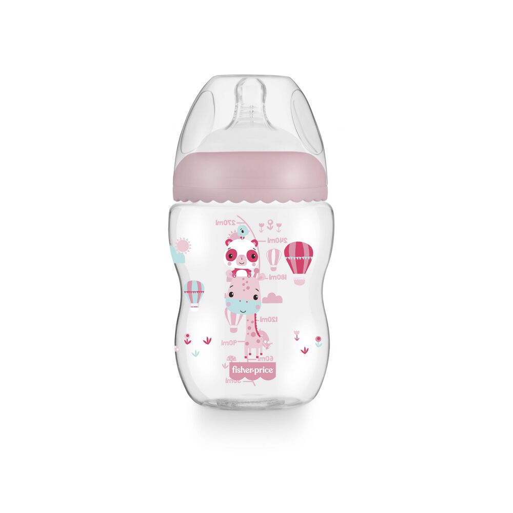 Mamadera Fisher Price First Moments Boca Ancha 270 Ml Rosa image number 0.0